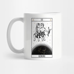 Gemini Distressed Goth Tarot Zodiac Sign Mug